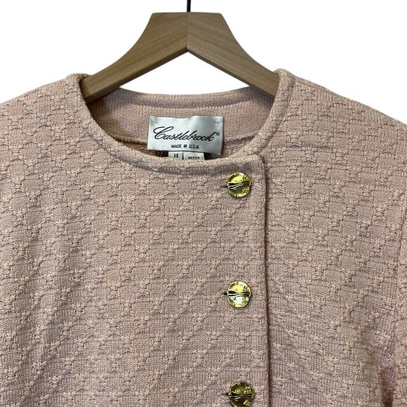Castlebrook Vintage Button Down Pink Pastel Cotaggecore Cardigan Women’s Sz 14 P - Picture 7 of 7